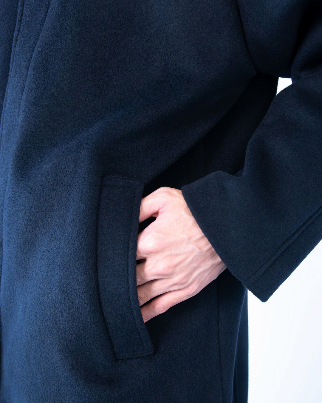 Double Melton Bal Collar Coat -navy-