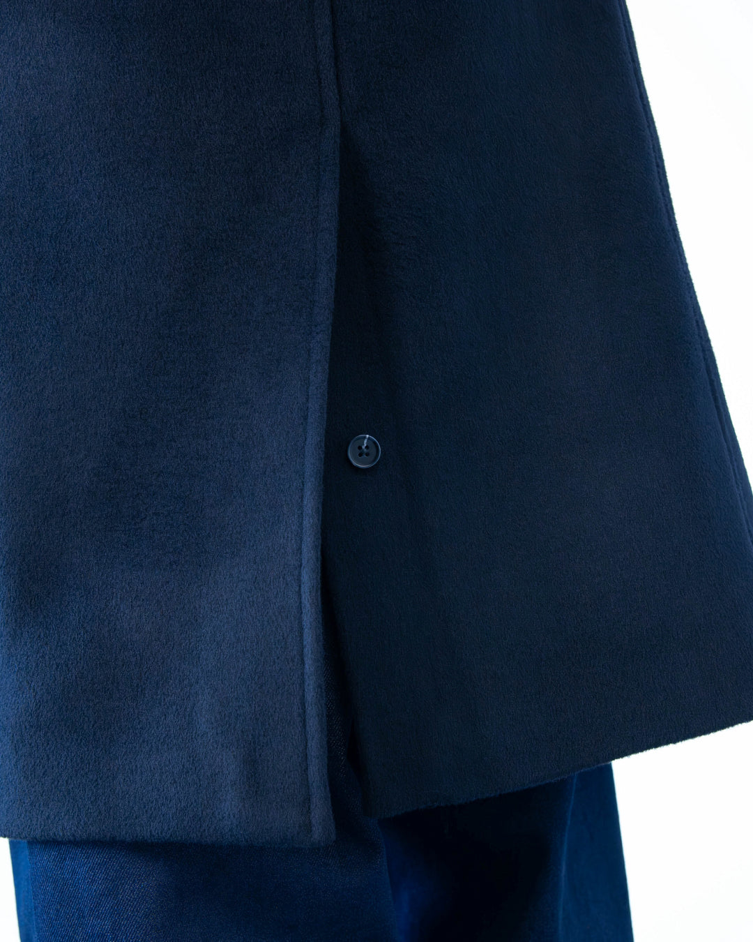 Double Melton Bal Collar Coat -navy-