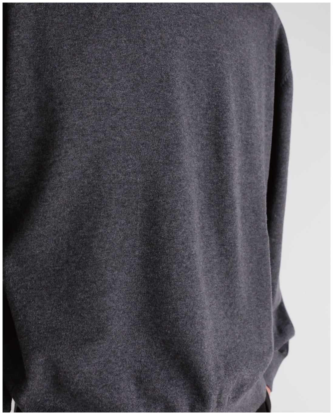 14G Cashmere Mix Crewneck Knit -charcoal-