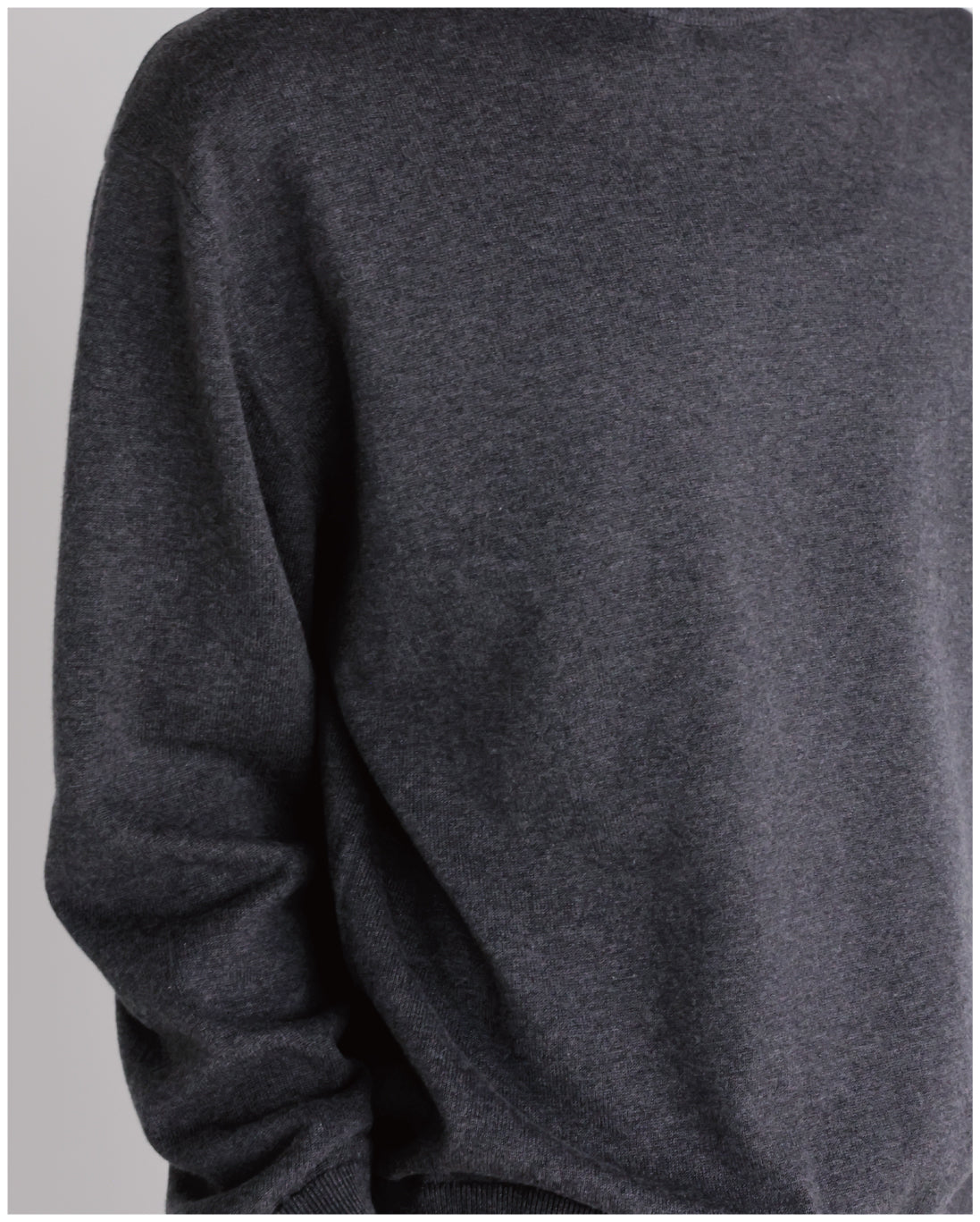 14G Cashmere Mix Mockneck Knit -charcoal-
