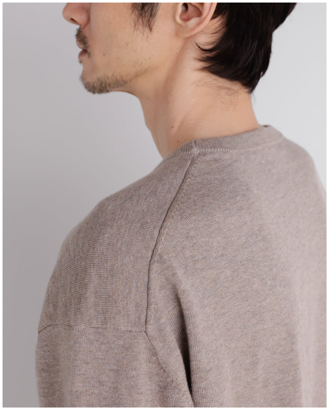14G Cashmere Mix Crewneck Knit -greige-