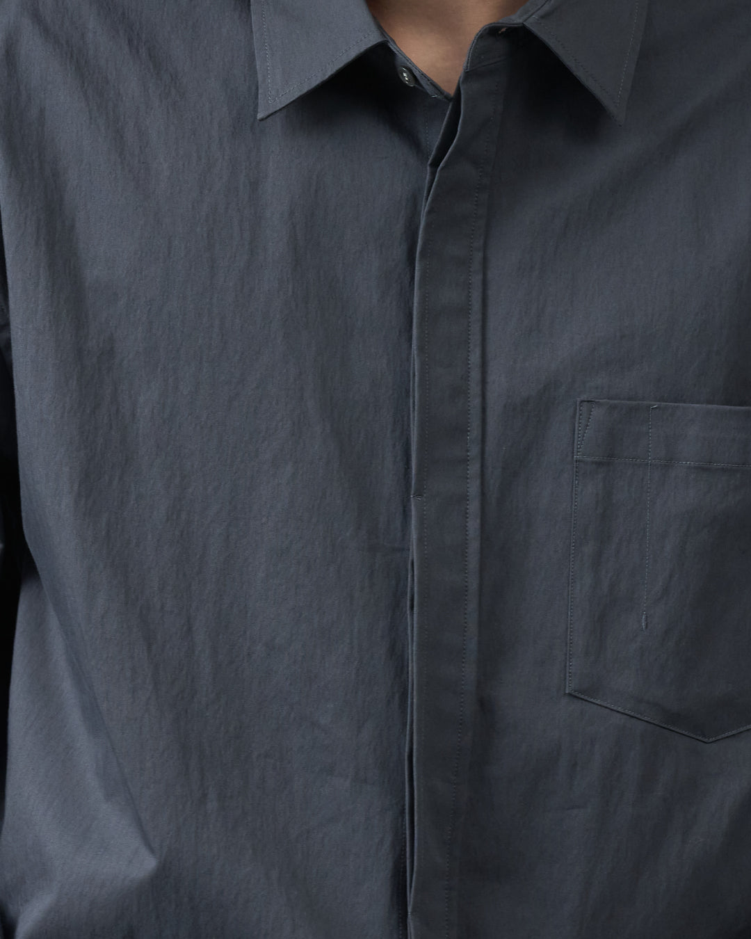 Cotton×Nylon Regular Collar L/S Shirts -charcoal-