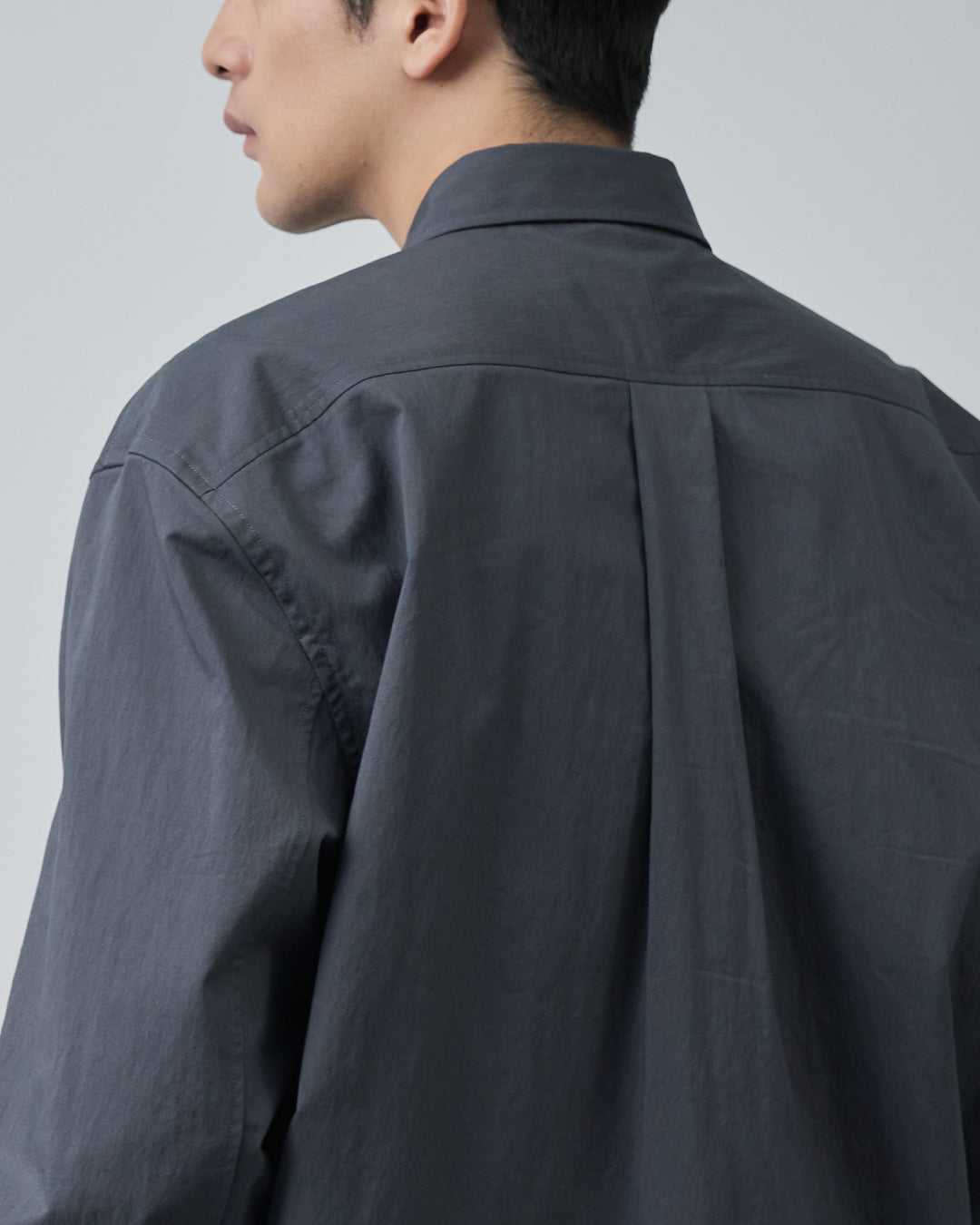 Cotton×Nylon Regular Collar L/S Shirts -charcoal-