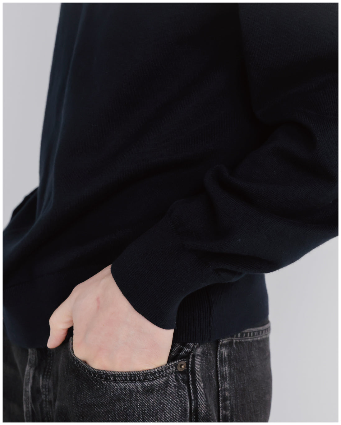 Wide Straight Chino Pants -black-