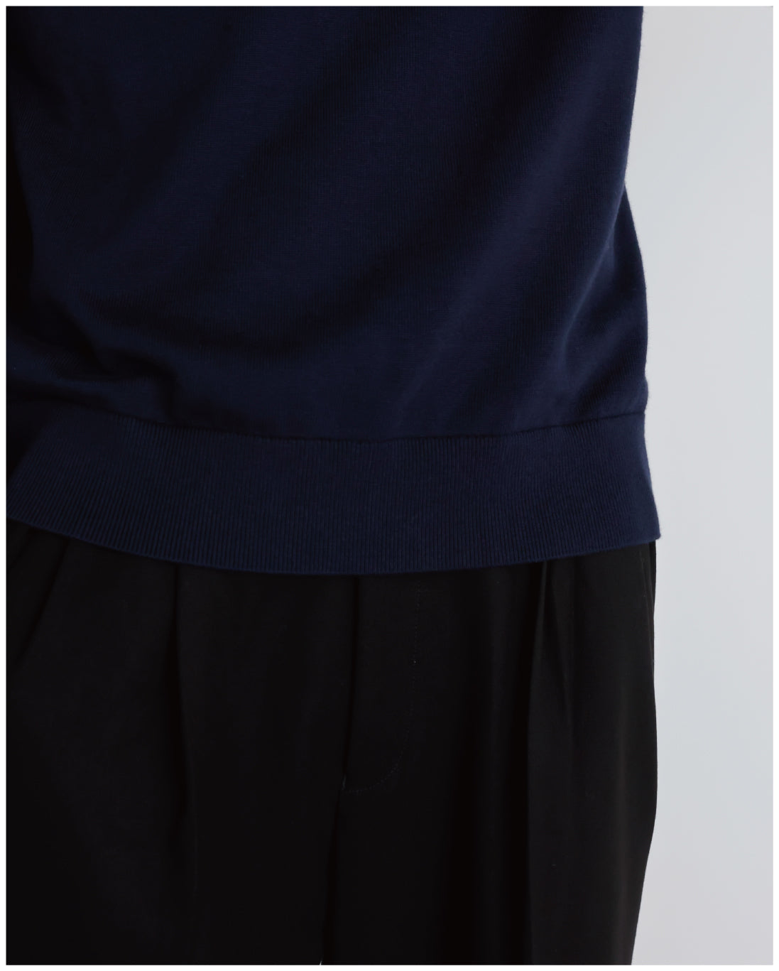 14G Cashmere Mix Mockneck Knit -navy-