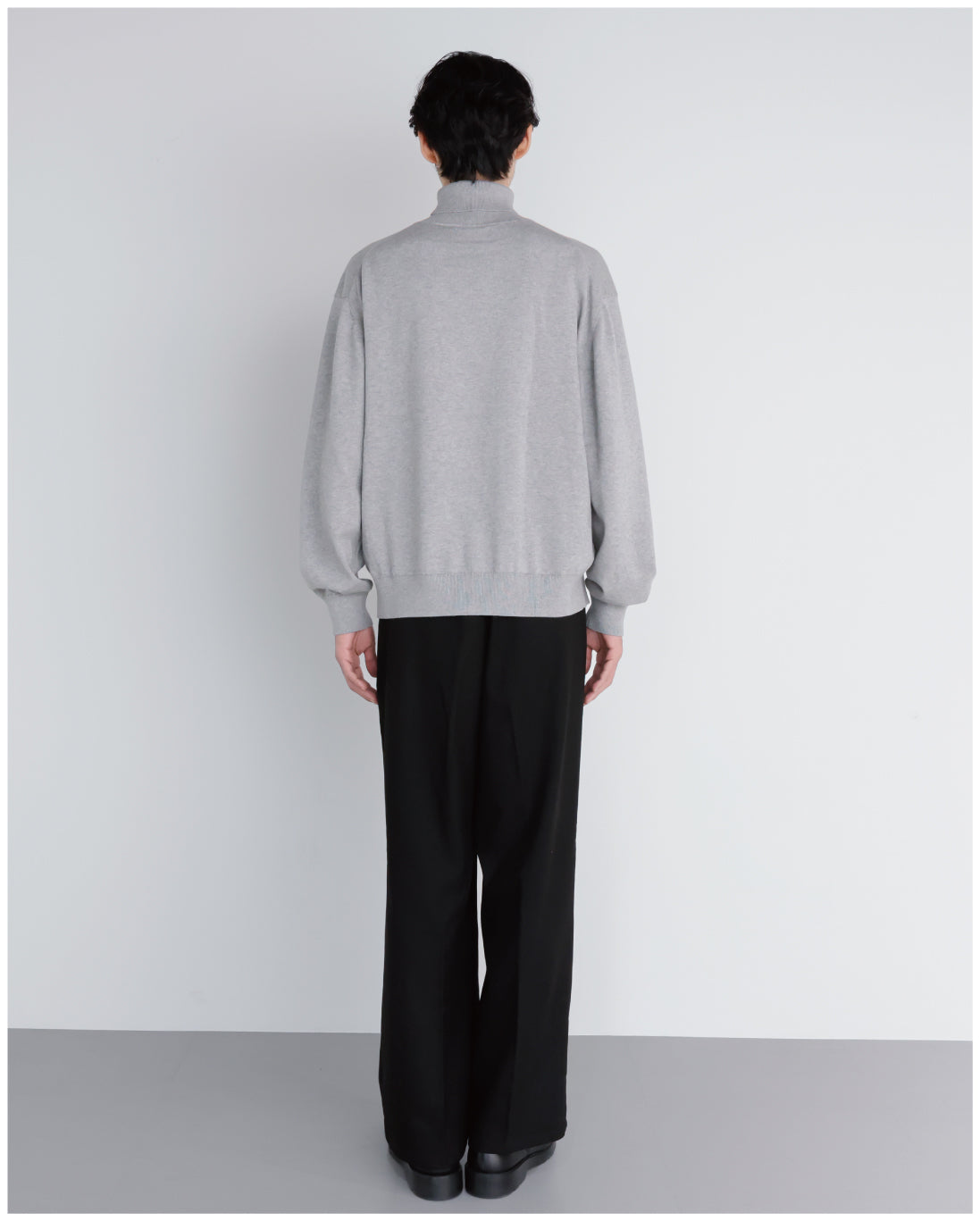 14G Cashmere Mix Highneck Knit -light gray-