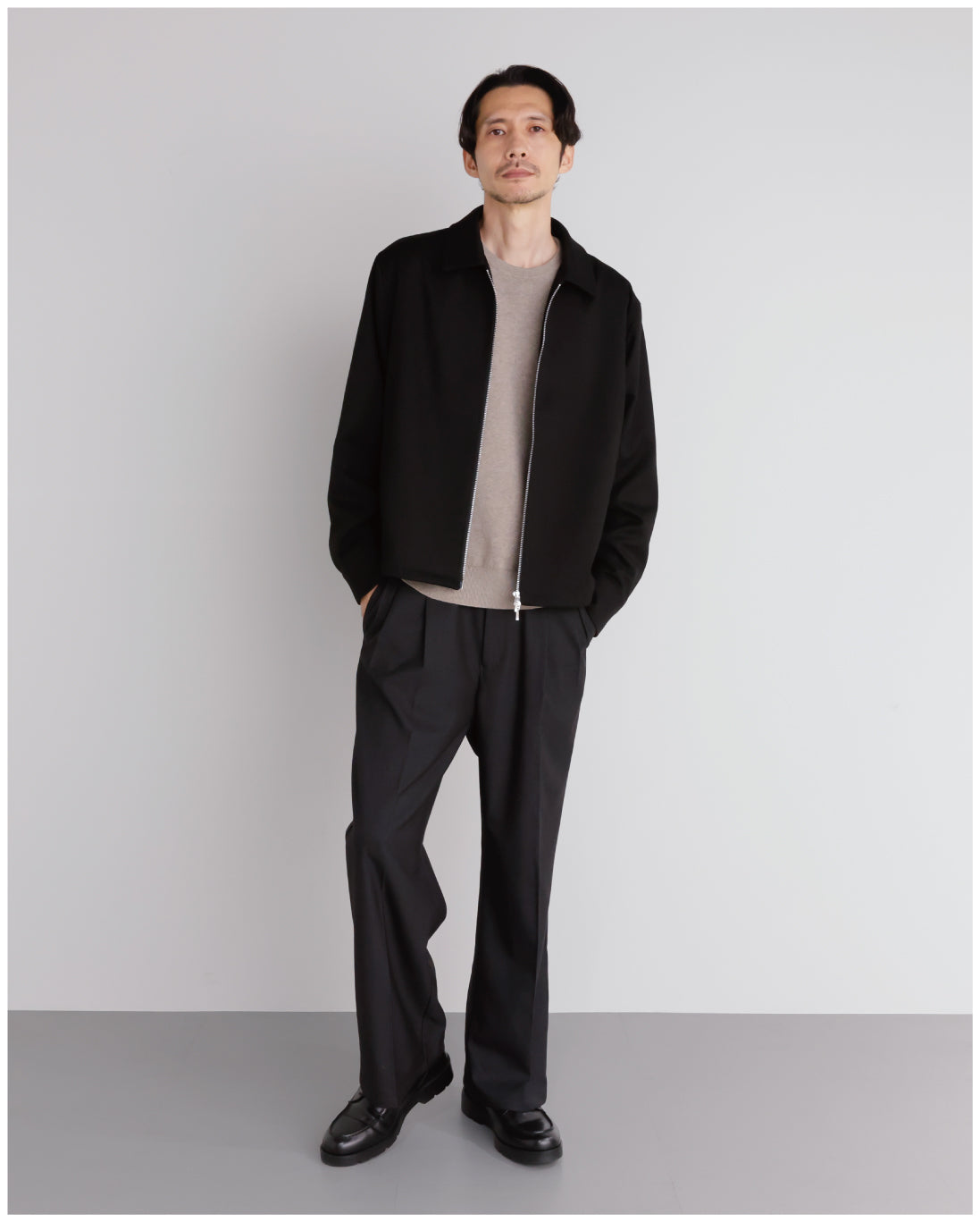 14G Cashmere Mix Crewneck Knit -greige-