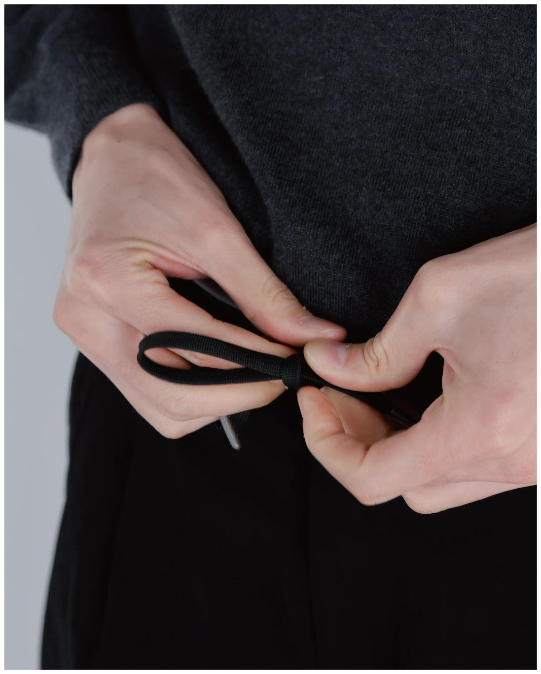 Wide Straight Chino Pants -black-