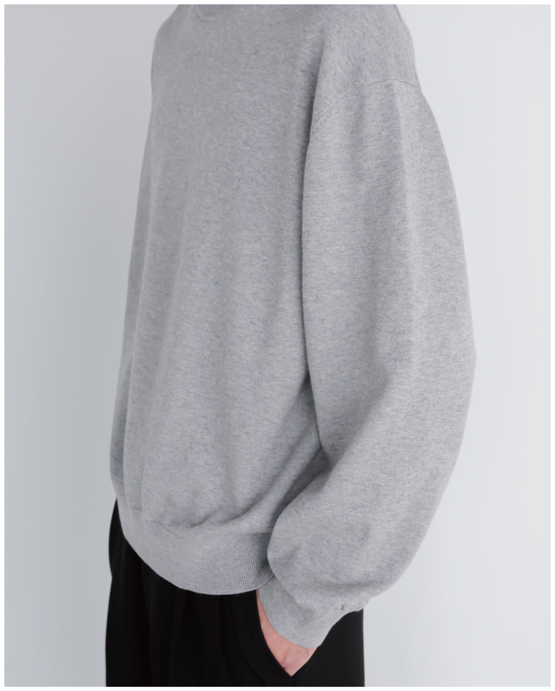 14G Cashmere Mix Highneck Knit -light gray-