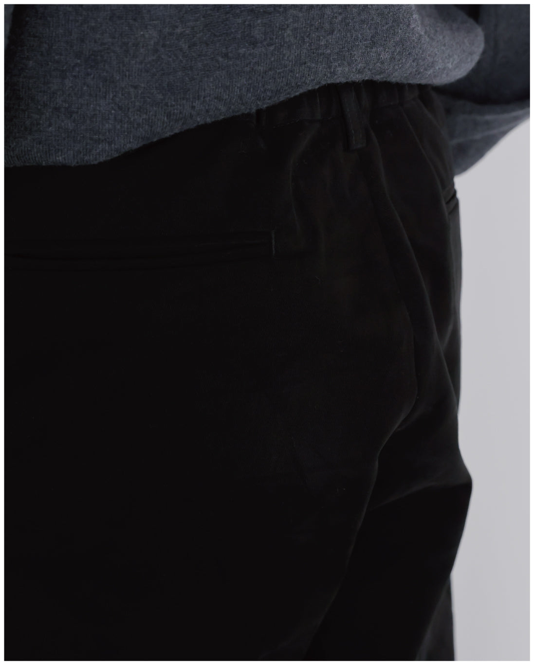 Wide Straight Chino Pants -black-
