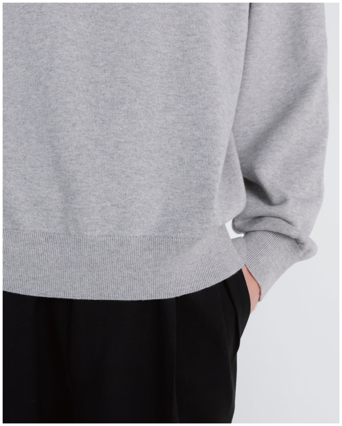 14G Cashmere Mix Highneck Knit -light gray-