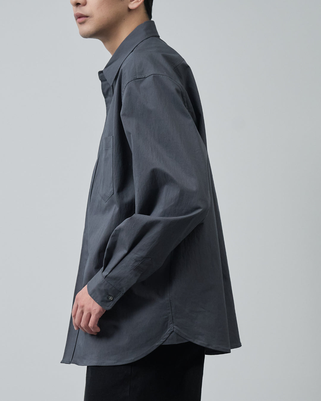 Cotton×Nylon Regular Collar L/S Shirts -charcoal-