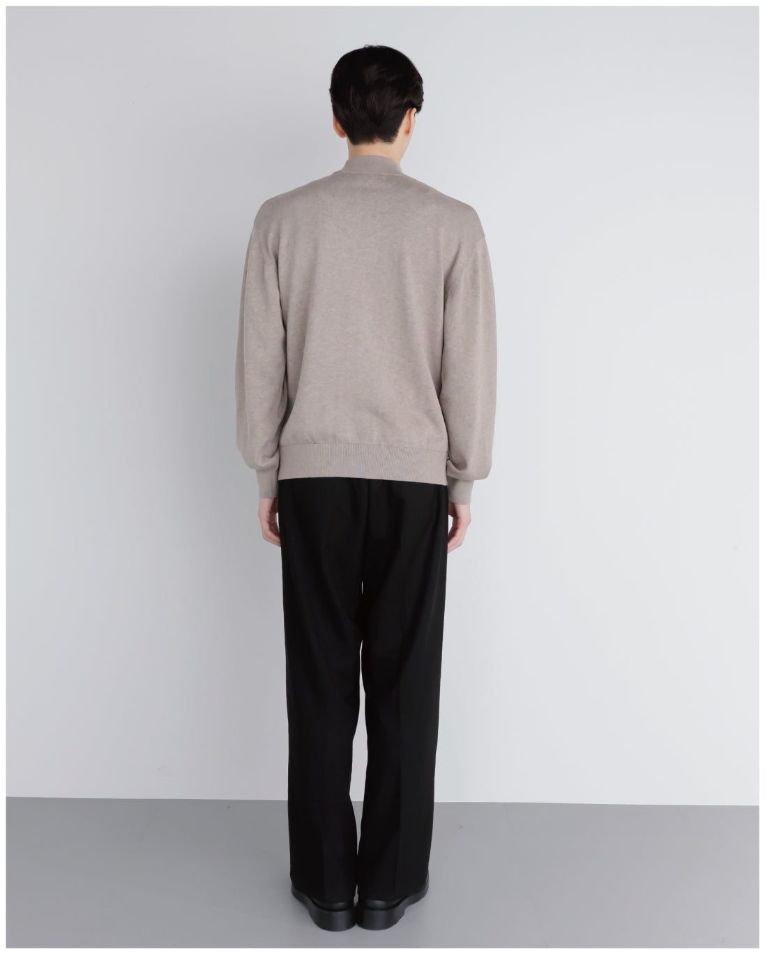 14G Cashmere Mix Mockneck Knit -greige-