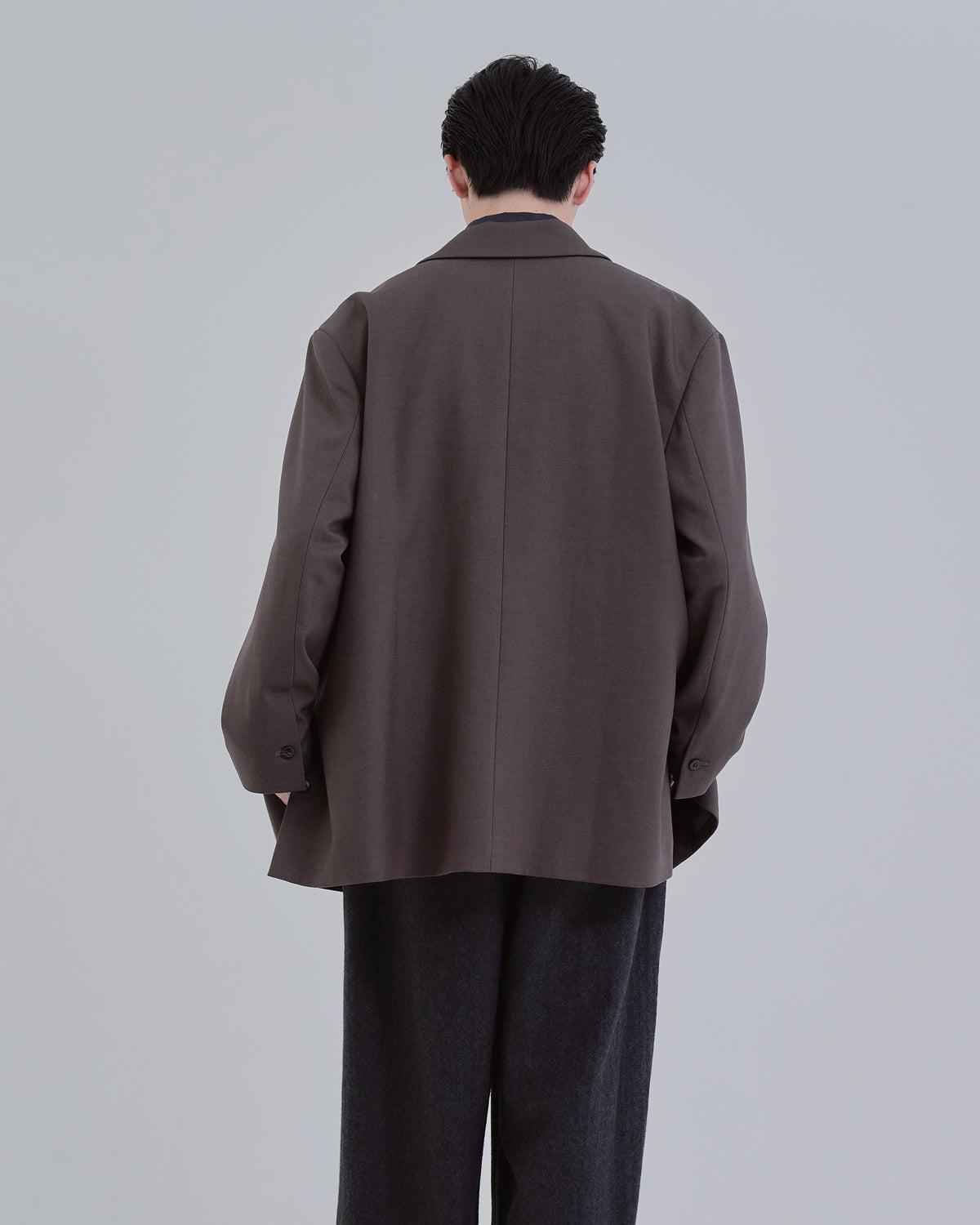 Wool Touch Tailored Jacket -brown-