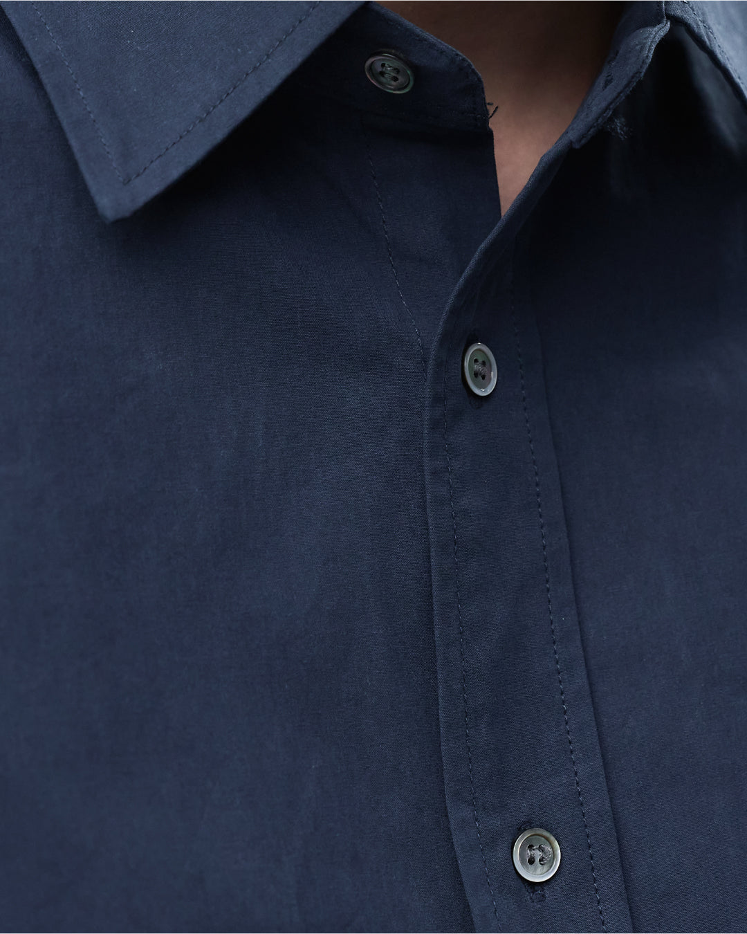 Cotton Broadcloth Regular Collar L/S Shirts -navy-