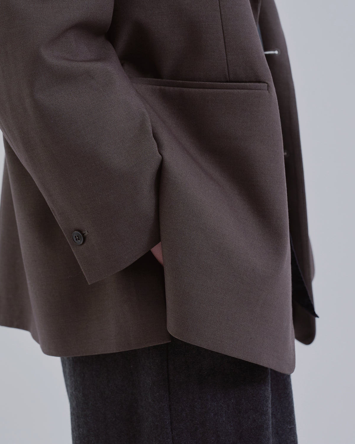 Wool Touch Tailored Jacket -brown-
