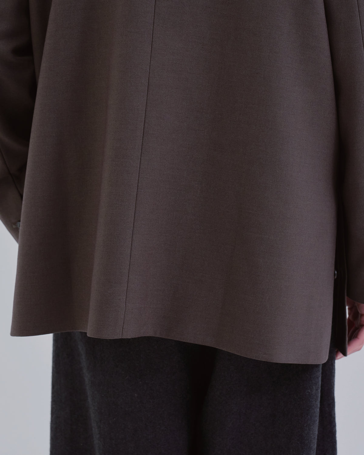 Wool Touch Tailored Jacket -brown-