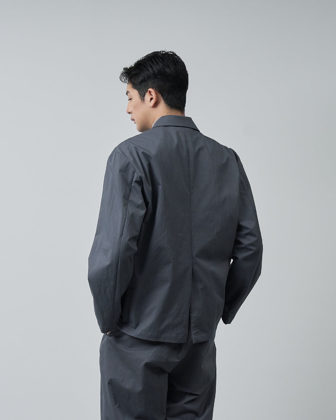 Cotton×Nylon Easy Tailored Jacket -charcoal-