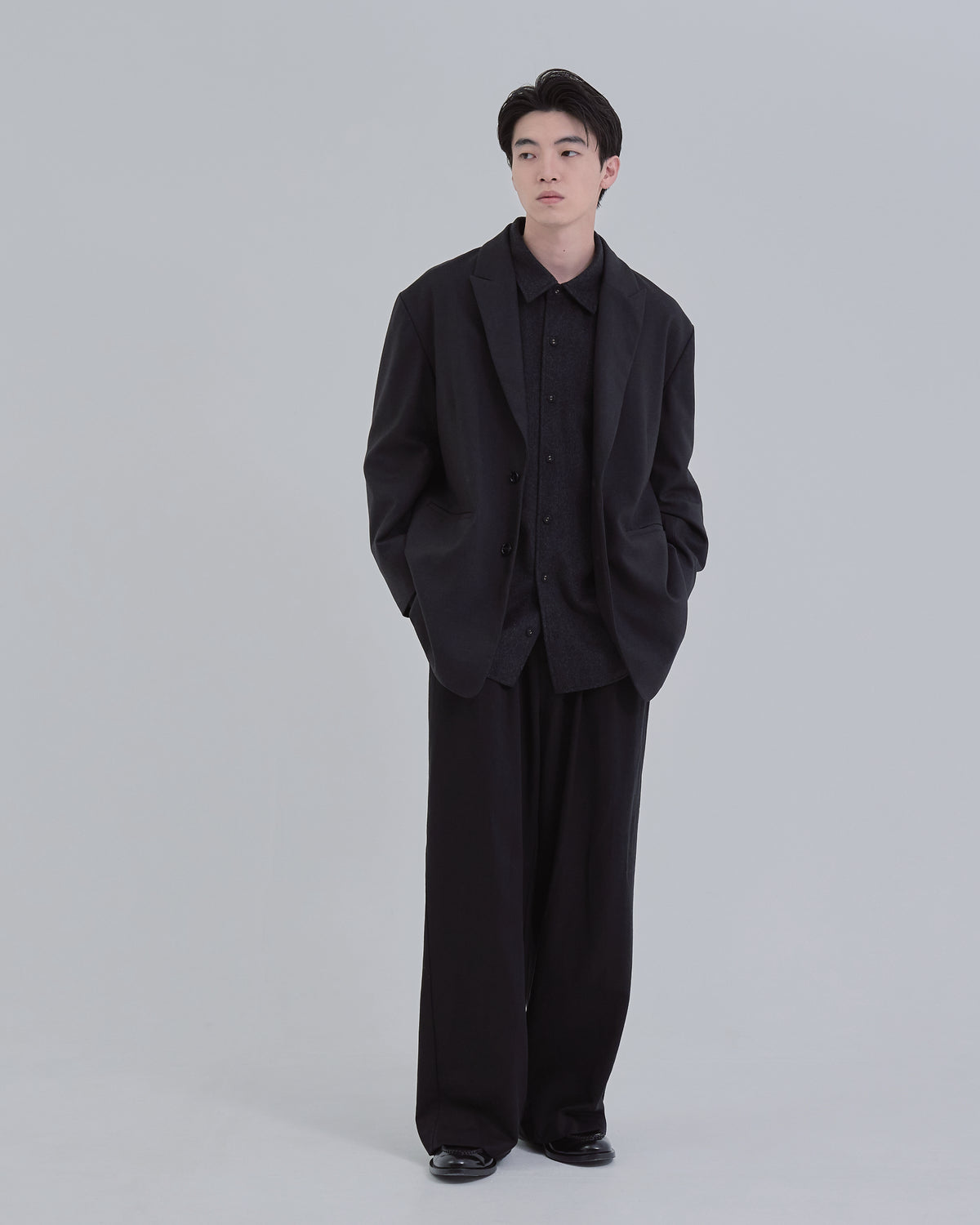 Wool Touch Tailored Jacket -black-(13)
