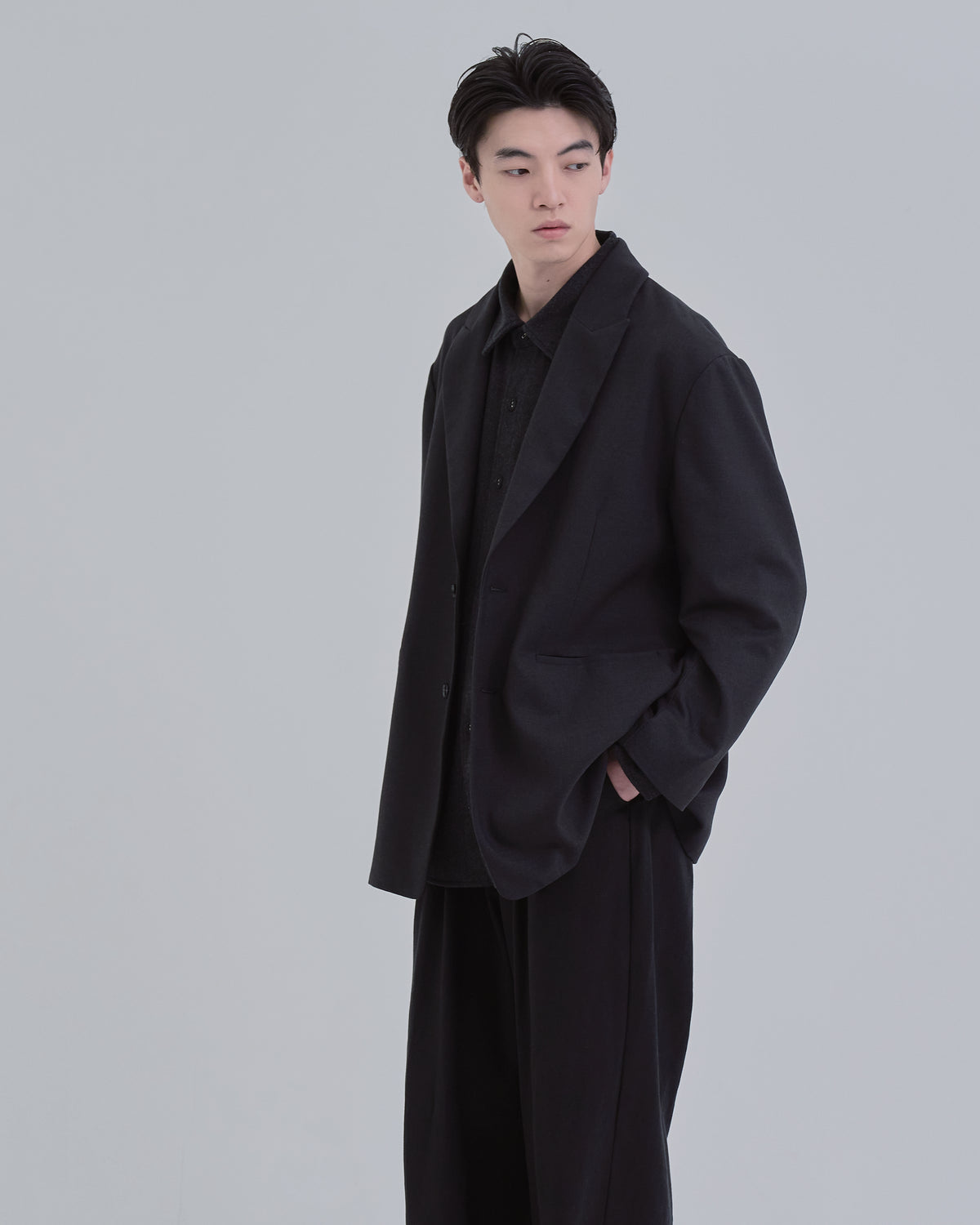 Wool Touch Tailored Jacket -black-(10)