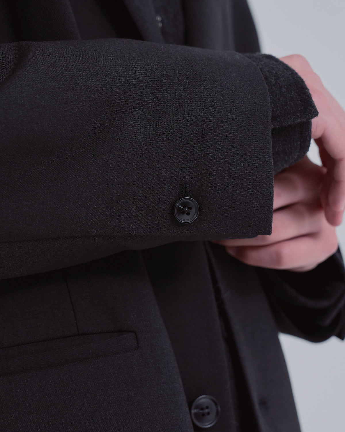 Wool Touch Tailored Jacket -black-(5)