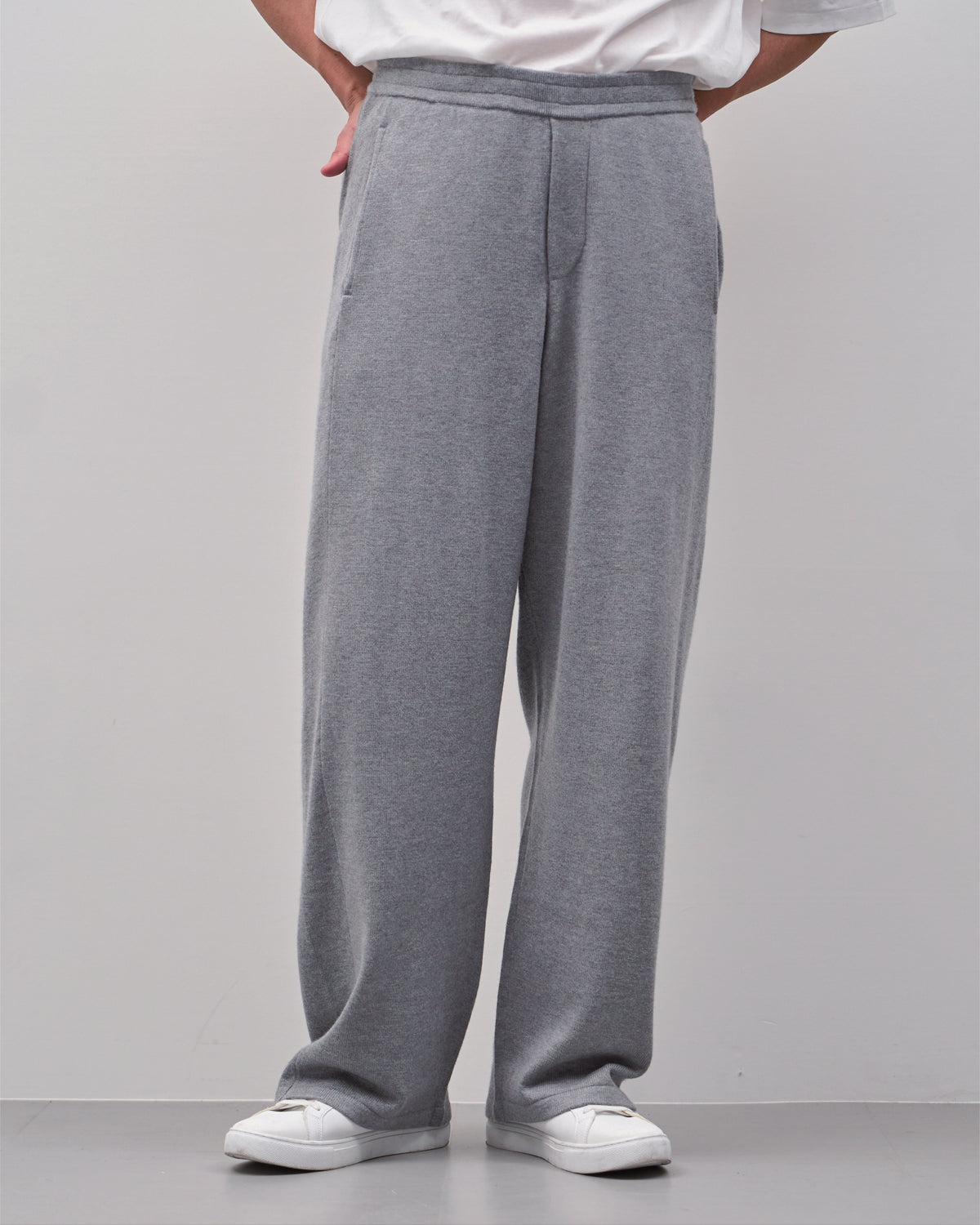 Knit Easy Pants -gray-(2)