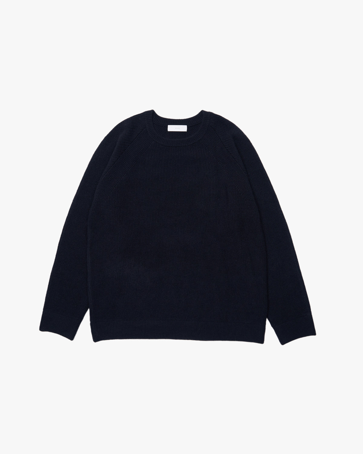 Elbow Patch Rib Crewneck Knit -navy-