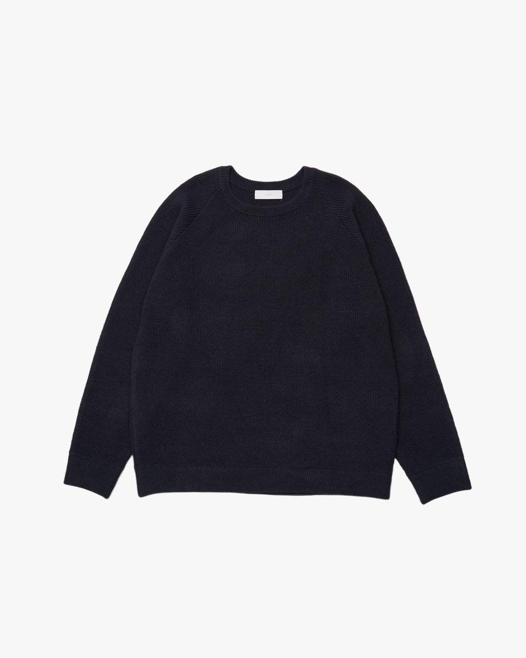 Elbow Patch Rib Crewneck Knit -gray-