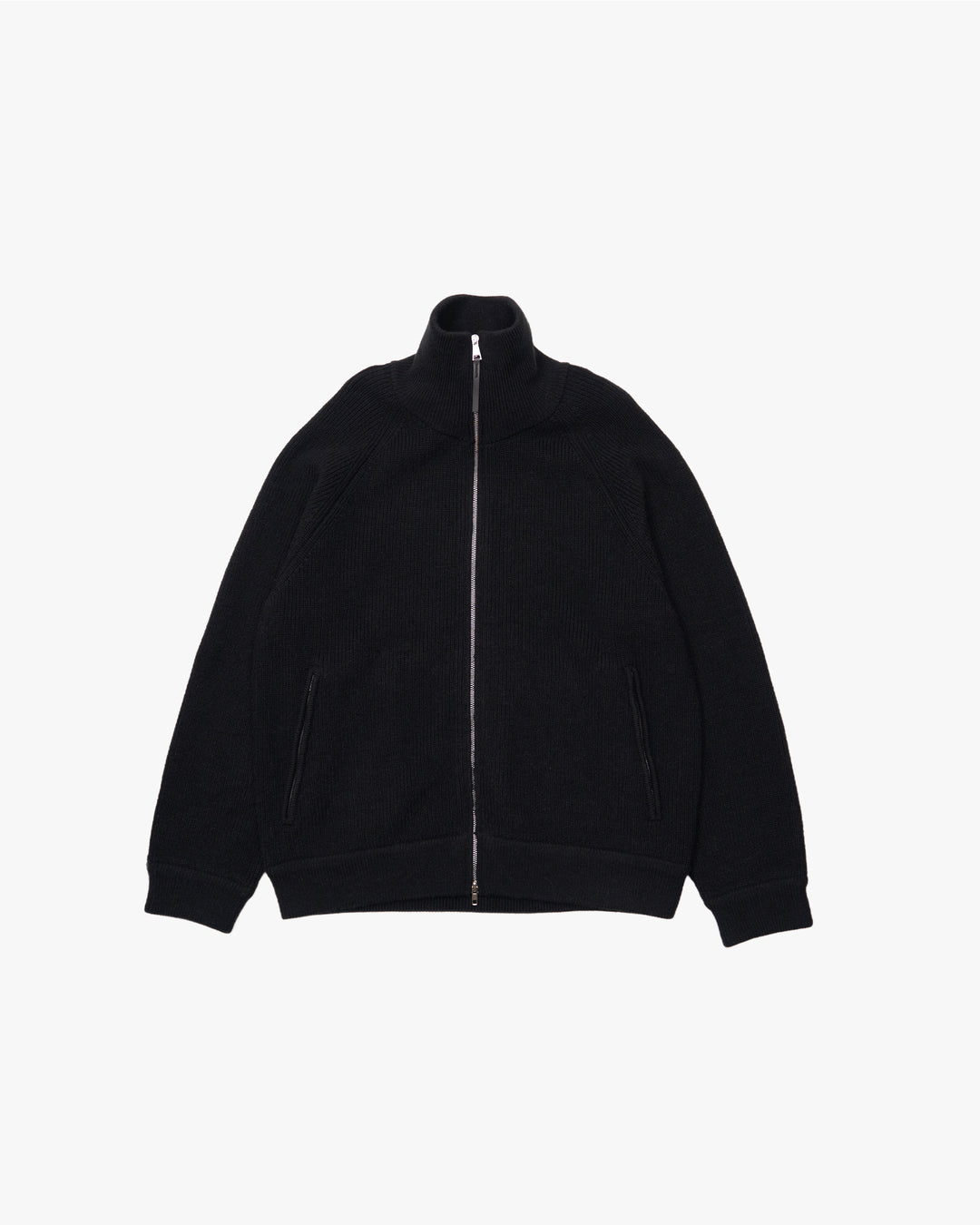 Double Zip Rib Driver's Knit -black-