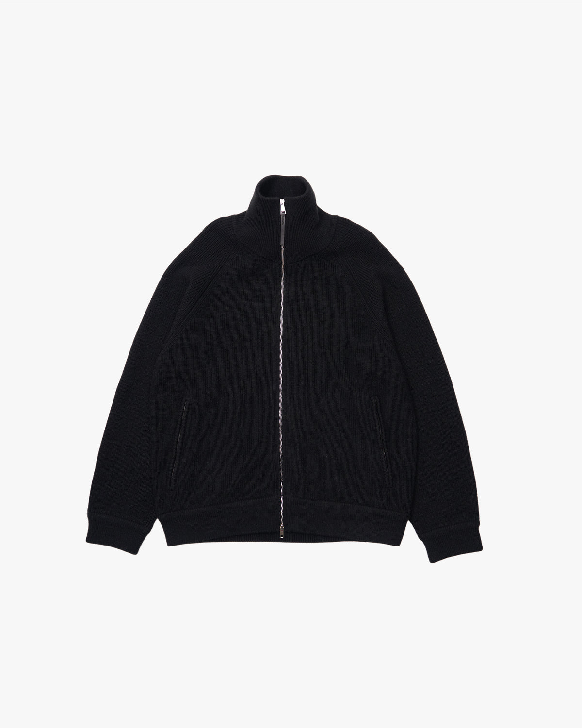 Double Zip Rib Driver's Knit -black-