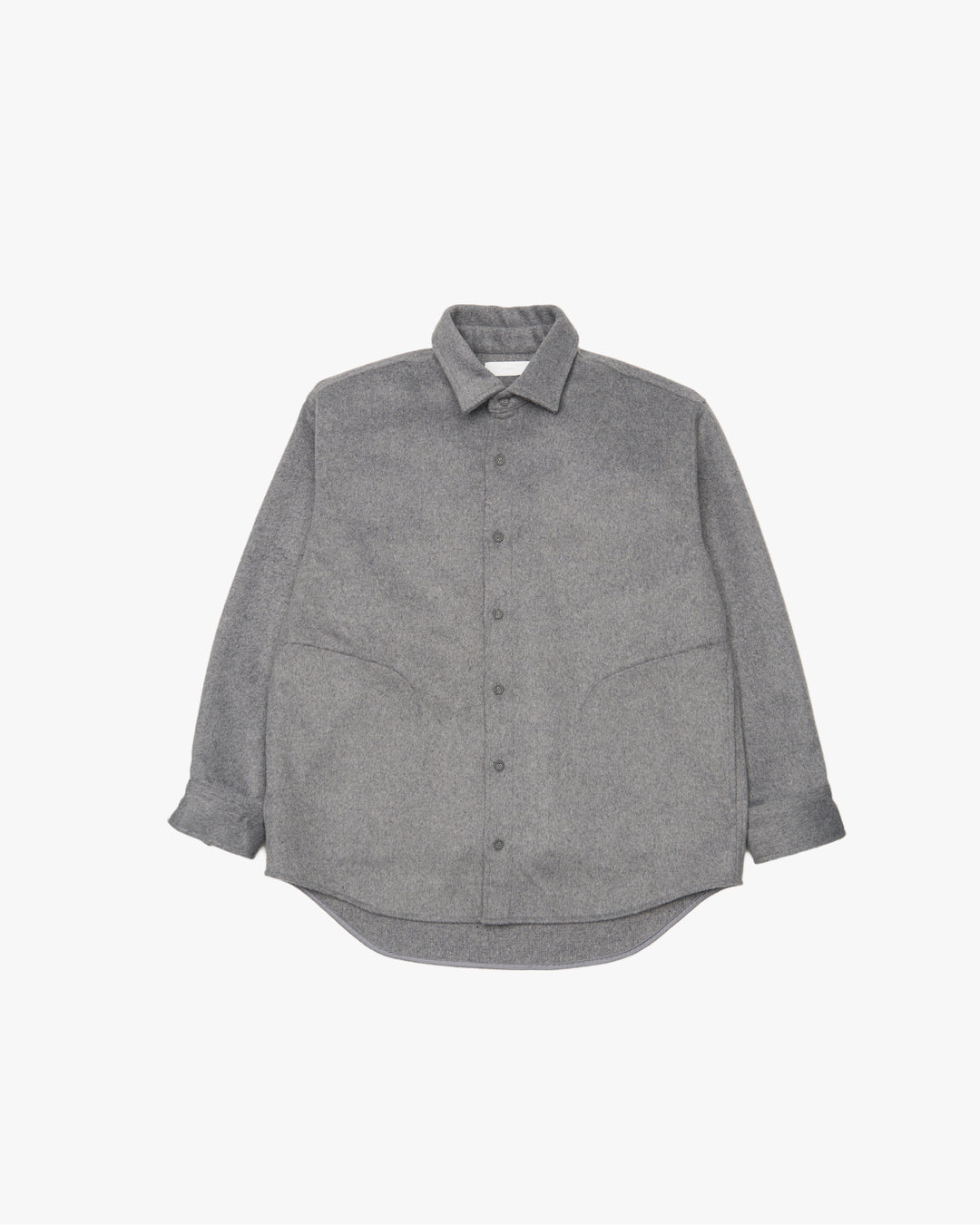 Relaxed Fit Light Melton Shirt -gray-