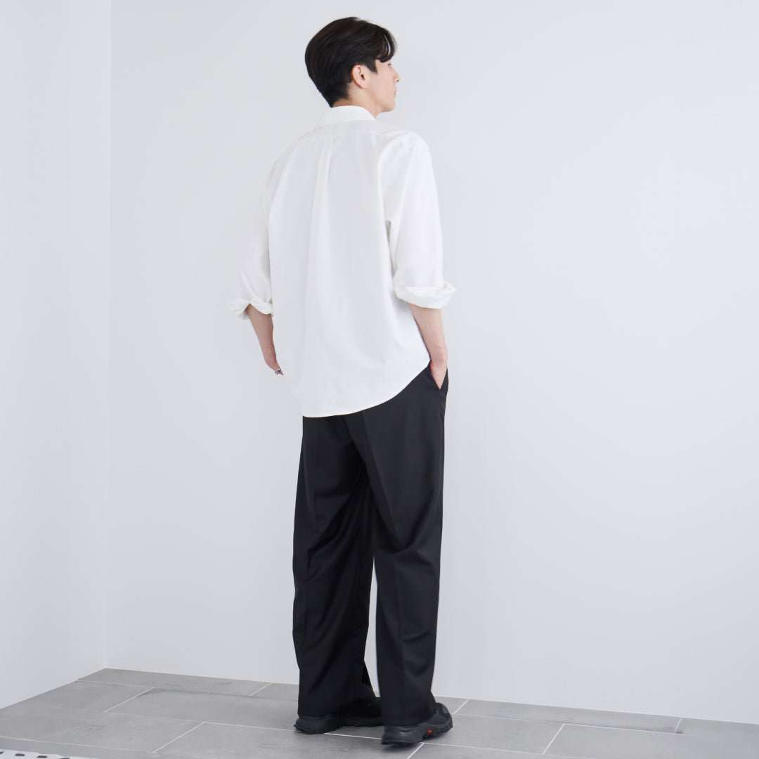 2Tuck Wide Slacks-black-
