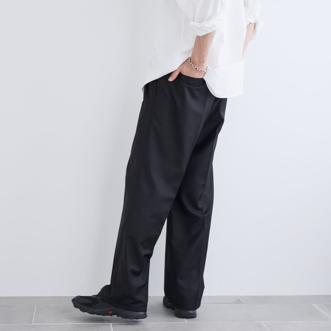 2Tuck Wide Slacks-black-
