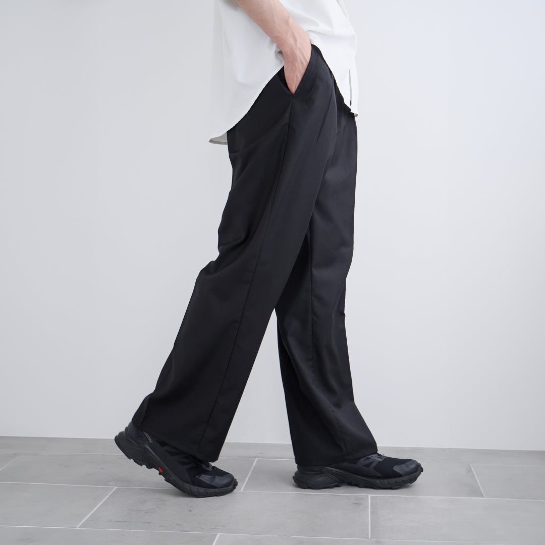 2Tuck Wide Slacks-black-