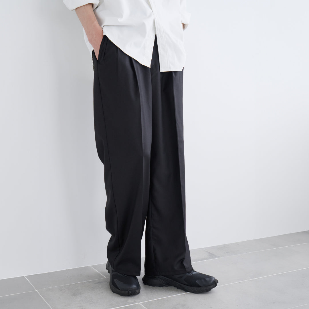 2Tuck Wide Slacks-black-