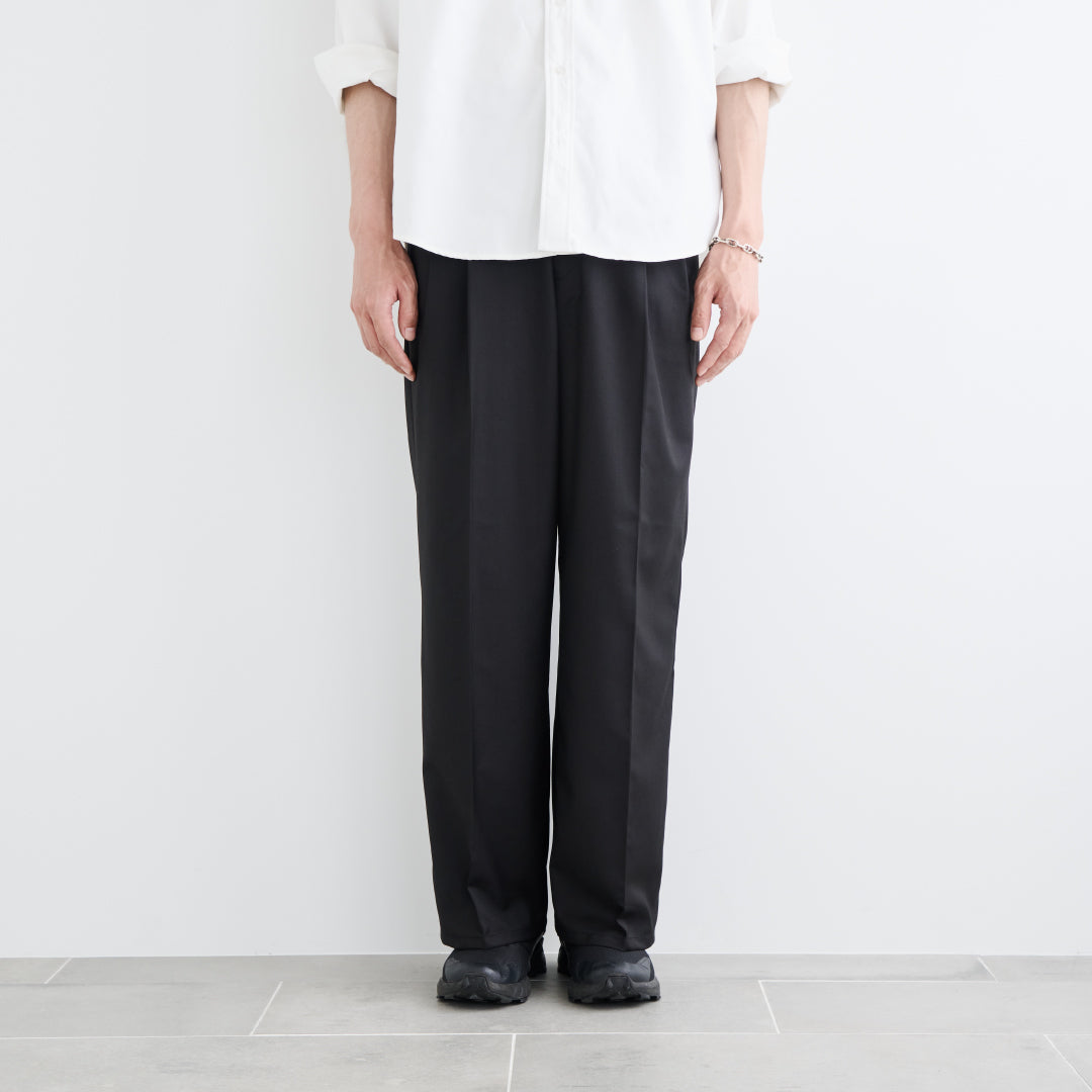 2Tuck Wide Slacks-black-