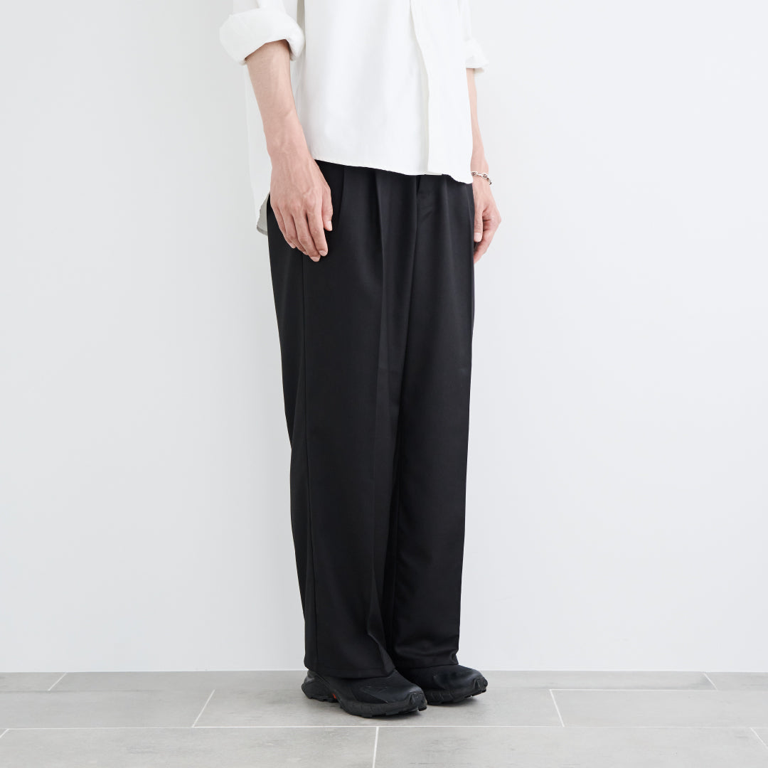 2Tuck Wide Slacks-black-