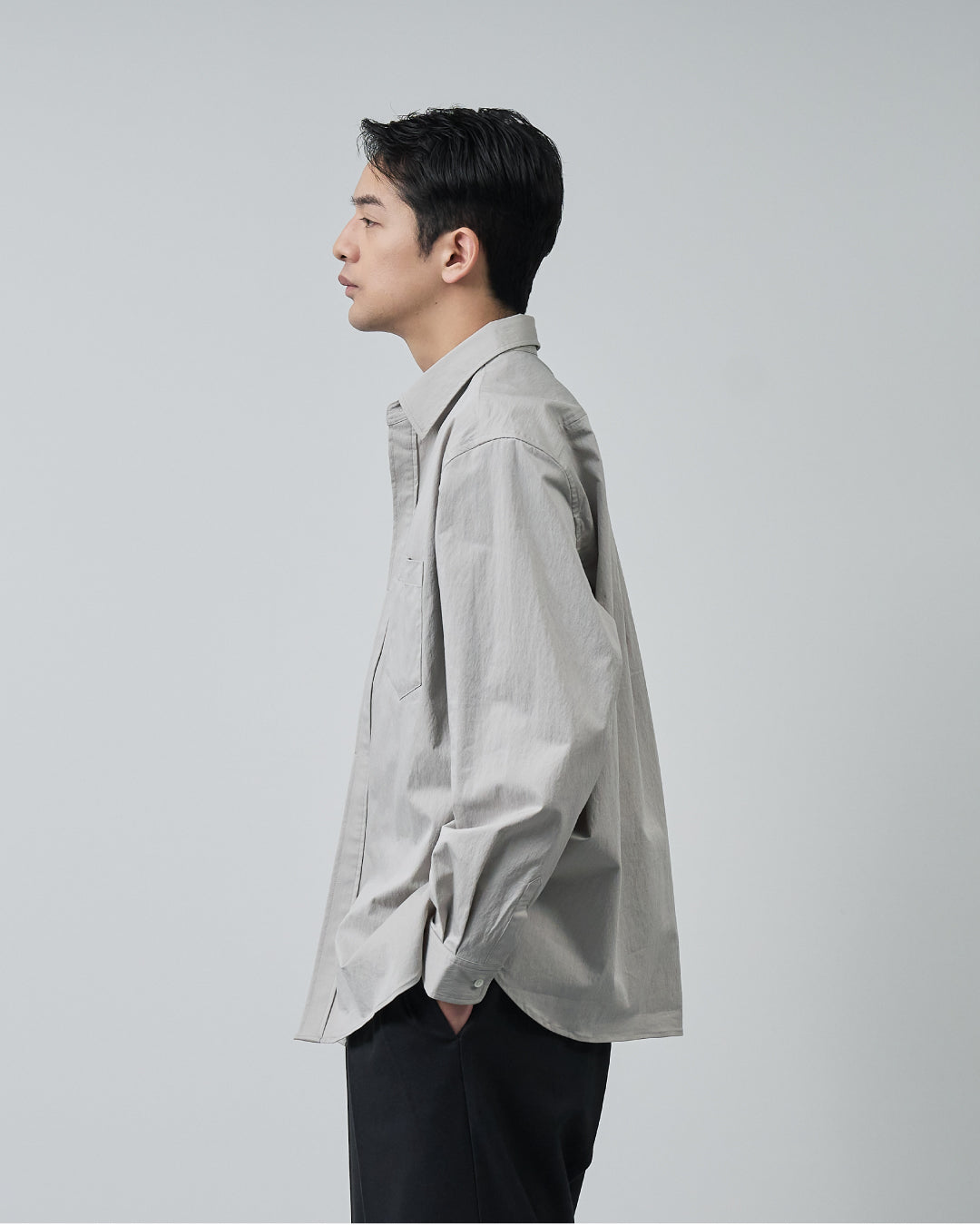 Cotton×Nylon Regular Collar L/S Shirts -greige-