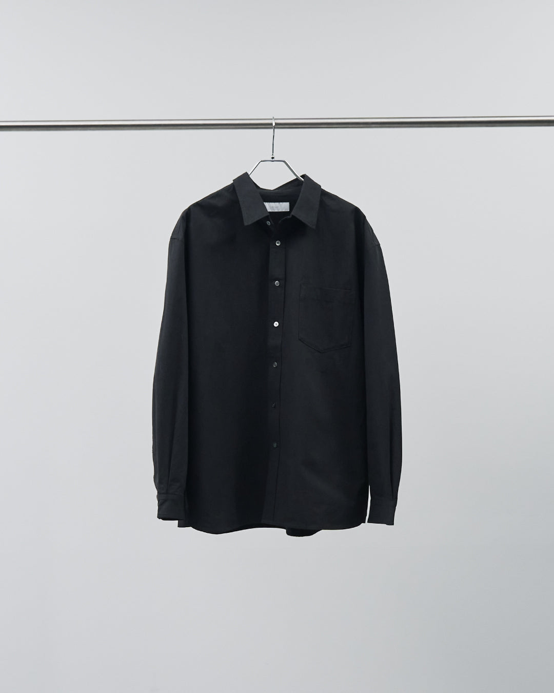 Cotton Broadcloth Regular Collar L/S Shirts -black-
