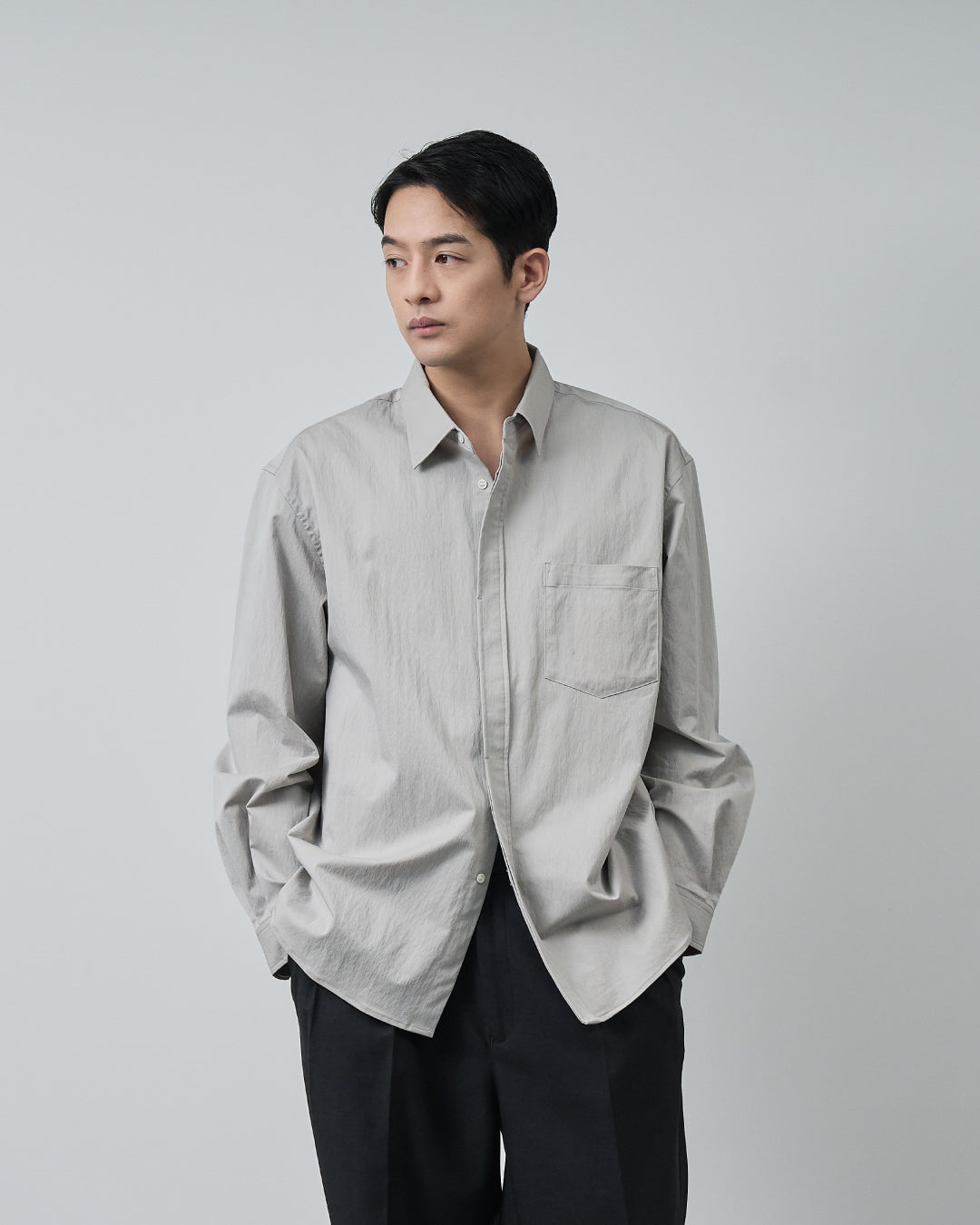 Cotton×Nylon Regular Collar L/S Shirts -greige-