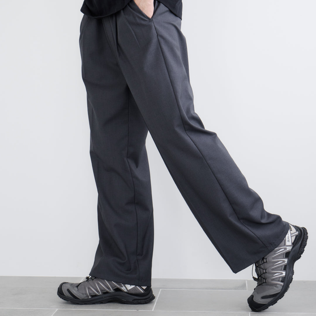 2Tuck Wide Slacks-gray-