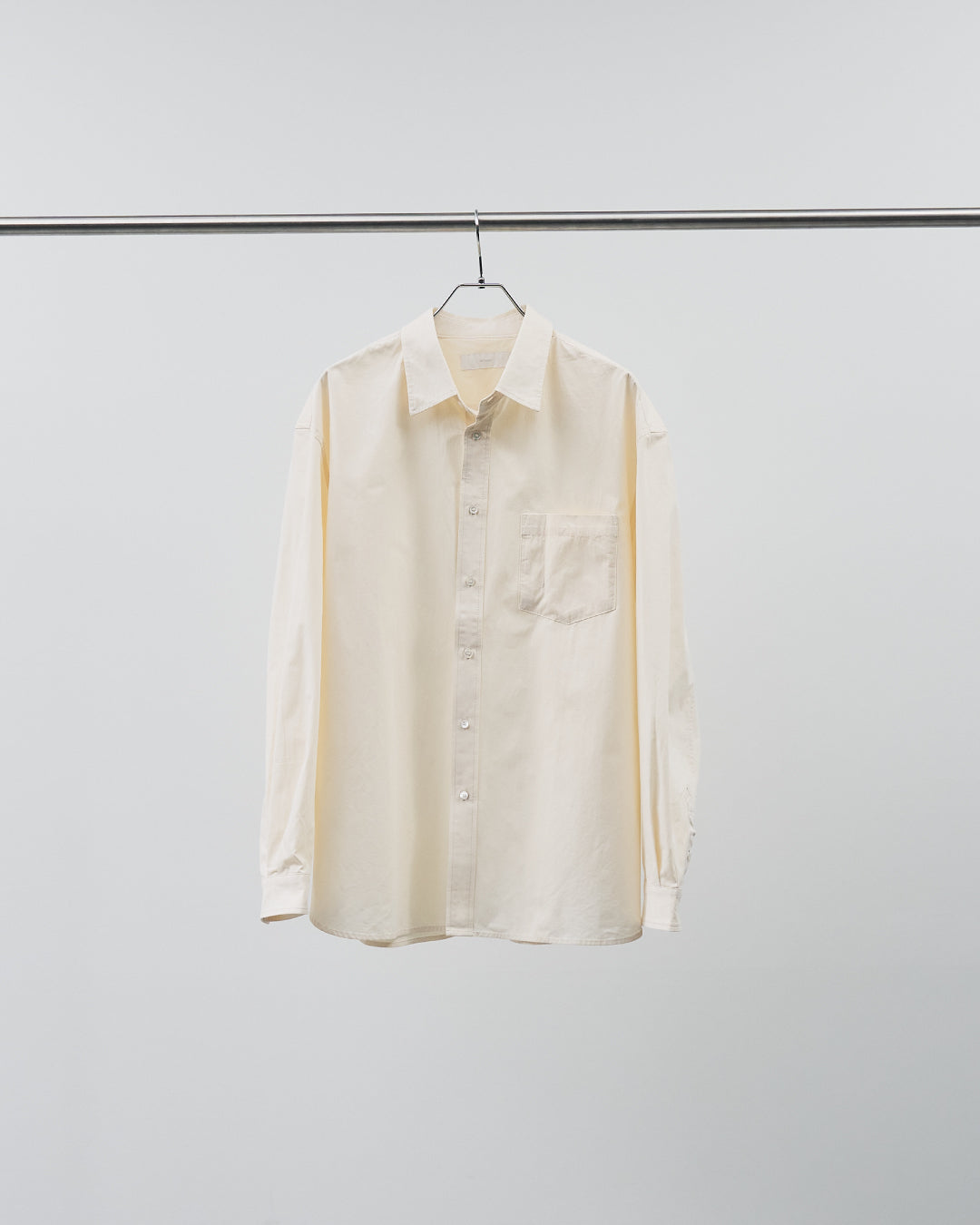 Cotton Broadcloth Regular Collar L/S Shirts -ivory-