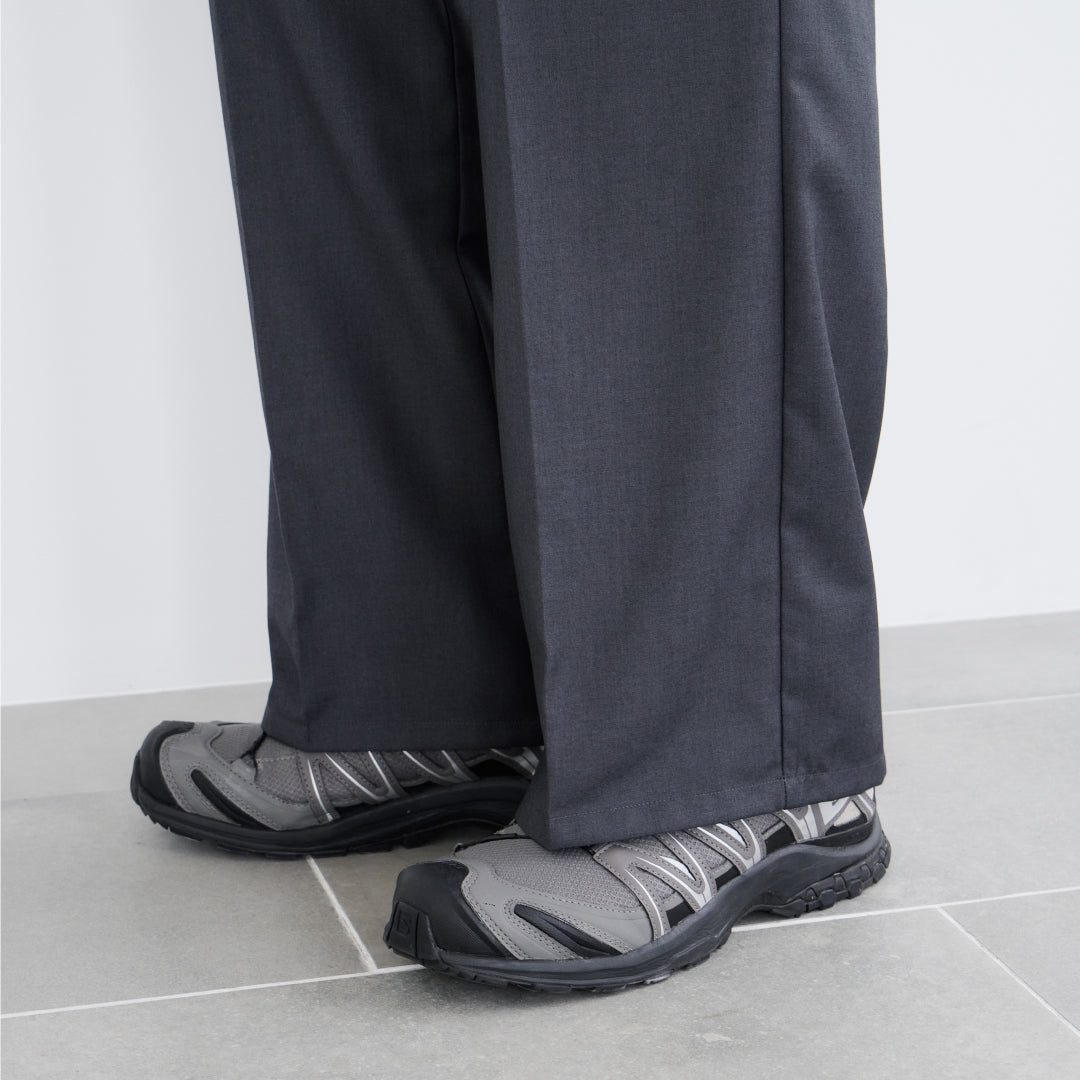 2Tuck Wide Slacks-gray-