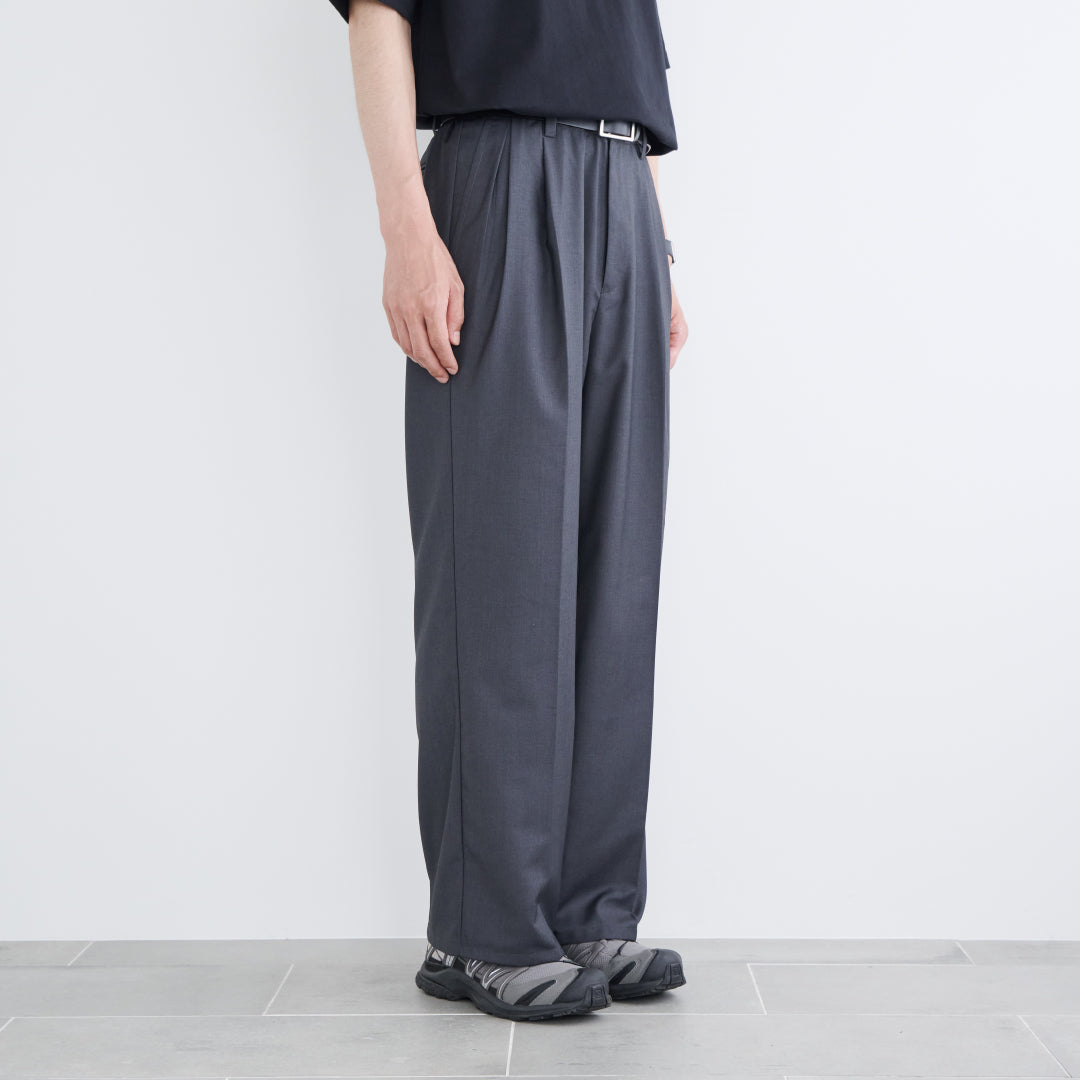 2Tuck Wide Slacks-gray-