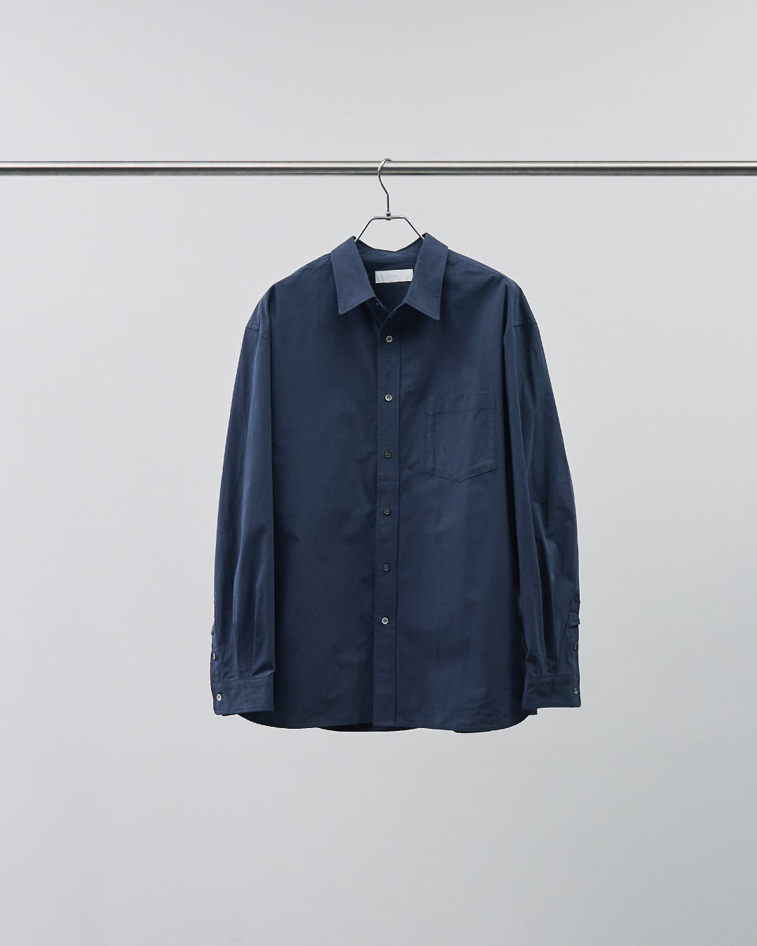 Cotton Broadcloth Regular Collar L/S Shirts -navy-