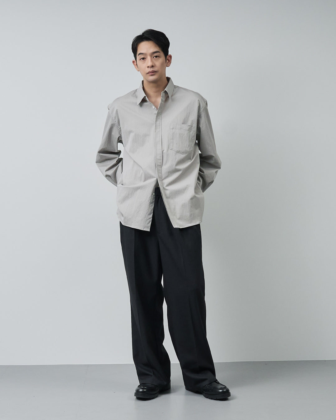 Cotton×Nylon Regular Collar L/S Shirts -greige-