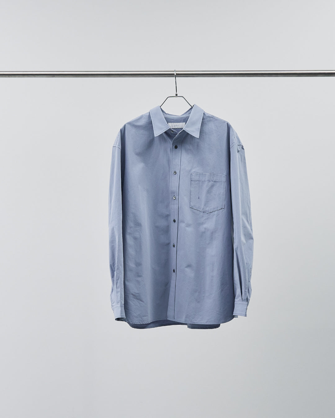 Cotton Broadcloth Regular Collar L/S Shirts -blue-