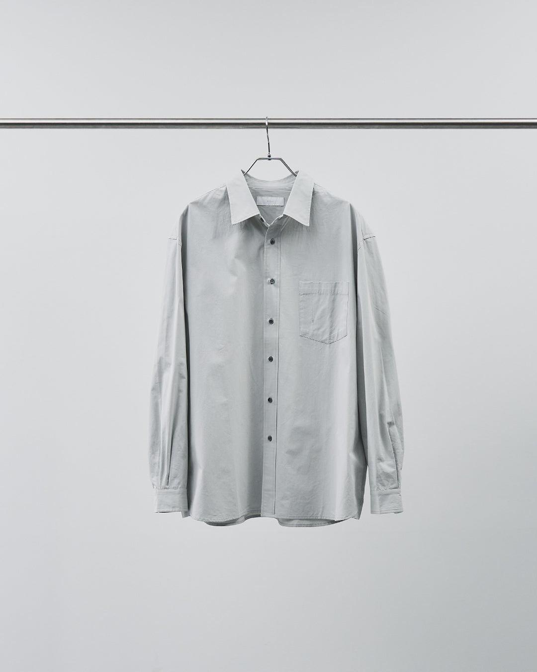 Cotton Broadcloth Regular Collar L/S Shirts -light gray-