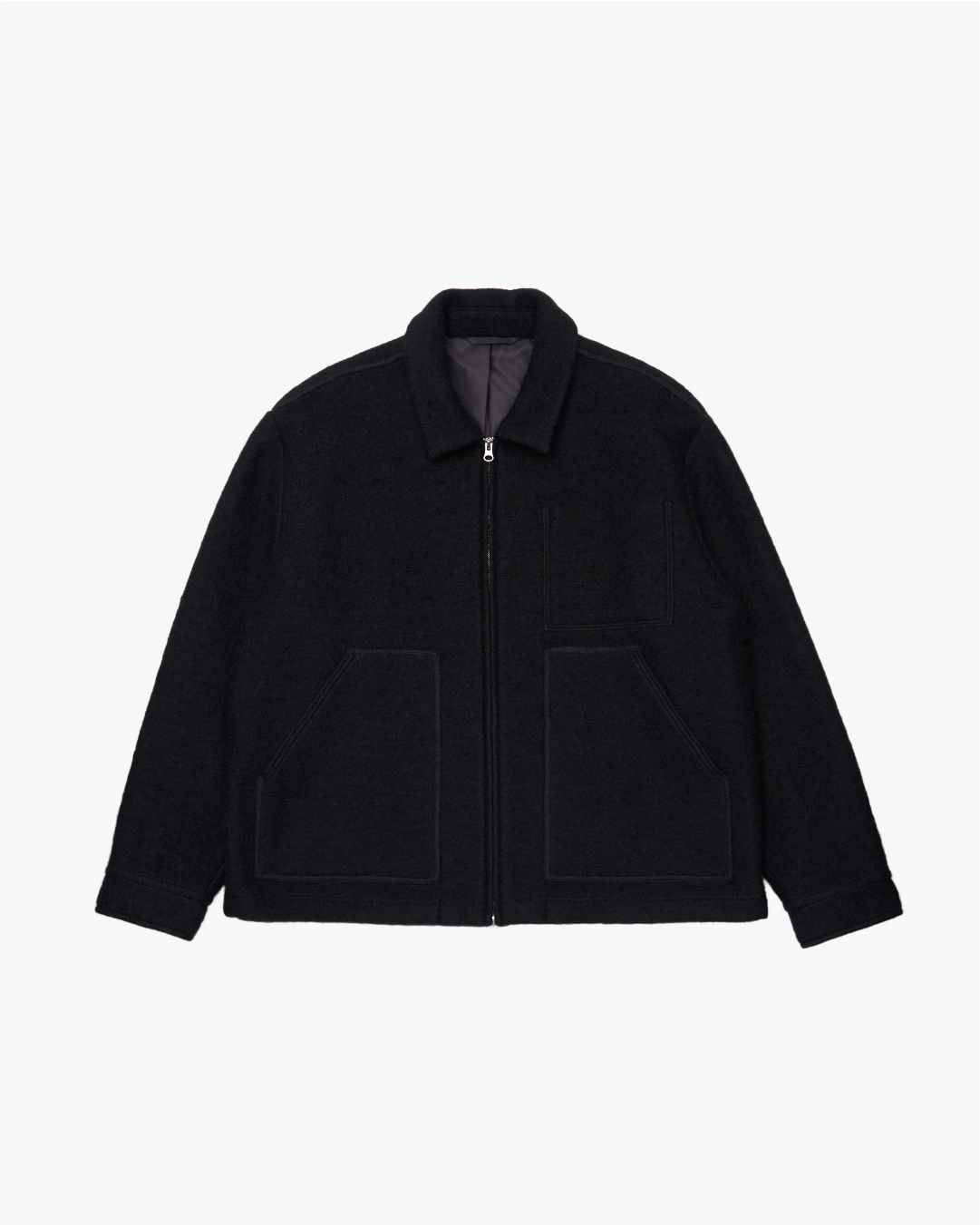 Sliver Knit Jacket -black-