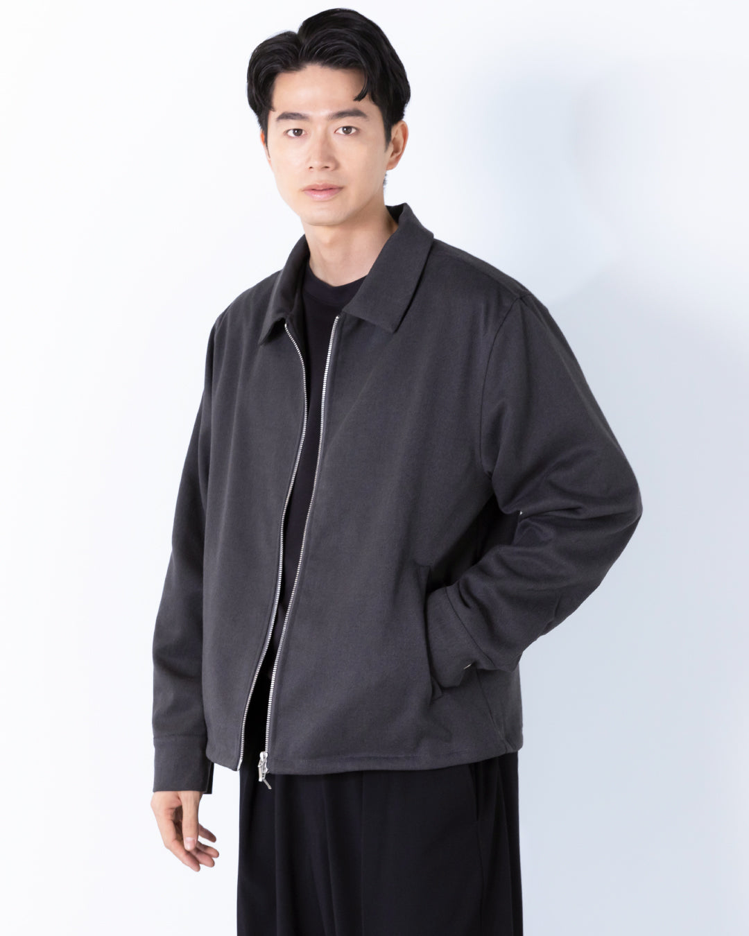 Double Zip Drizzler Jacket -gray-